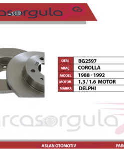 Delphi Ön Fren Diski Takım Corolla AE92 Havasız  1988-1992 (BG2597)