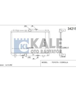Kale Su Radyatörü Otomatik Vites Corolla 1,3/1,6 1993-1998 (342150)
