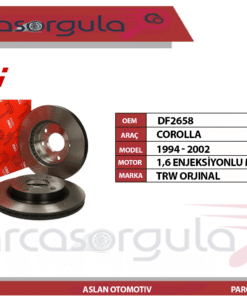 Trw Ön Fren Disk Takımı Corolla 1,6 Enjeksiyonlu 1994-2002 (DF2658)