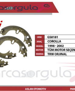 Trw Arka Fren Balatası Corolla 1998-2002 / CARİNA 1988-1992