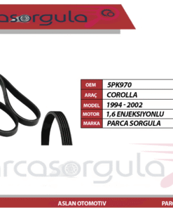 V ( Şarz ) Kayışı Corolla 1,6 Enjeksiyonlu 4AFE  1994-2002 (5PK970)