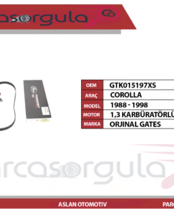 Gates Triger Seti Corolla  1,3  Karbüratörlü  2E  1988-1998 (GTK015197XS)