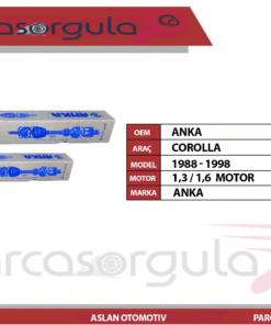 Anka Aks Komple Sağ ve Sol Takım Corolla 1,3 / 1,6 1988-1998