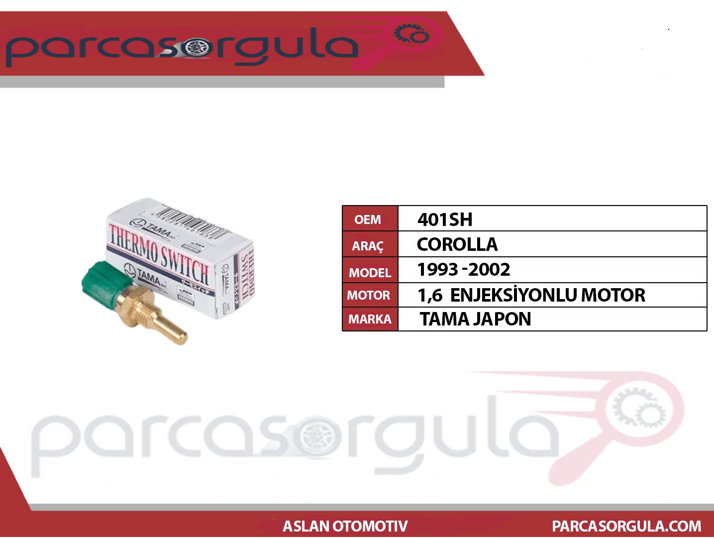 Hararet Müşürü Corolla 1,6 Enjeksiyonlu 1993-2002